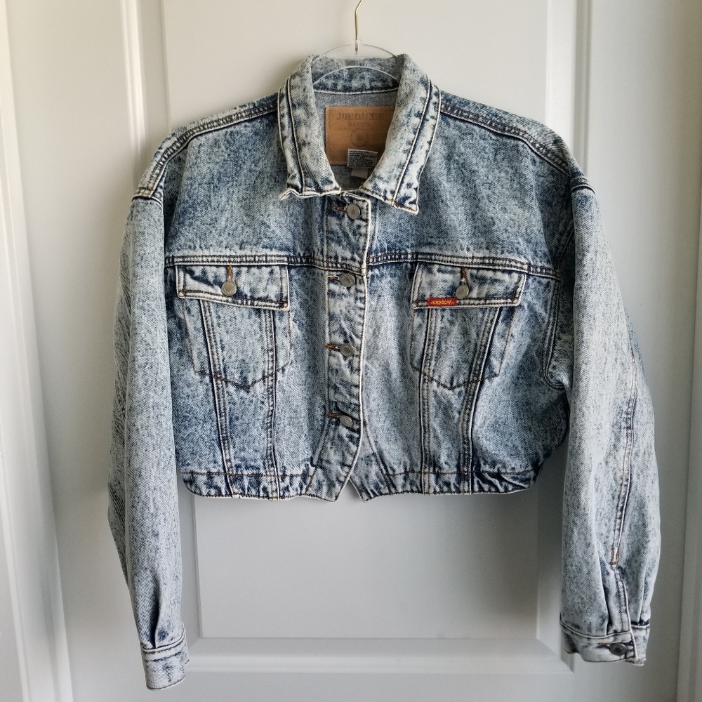 Jordache Bleach Washed Crop Jean Jacket - S